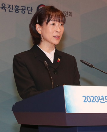 30일 대한장애인체육회 이천훈련원에서 열린 2020 국가대표 훈련 개시식에서 문화체육관광부 최윤희 제2차관이 격려사를 하고 있다. ⓒ대한장애인체육회 
